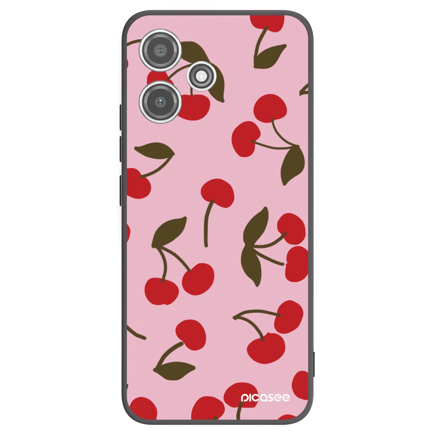 Picasee silikonowe czarne etui na Xiaomi Redmi 12 5G - Cherry