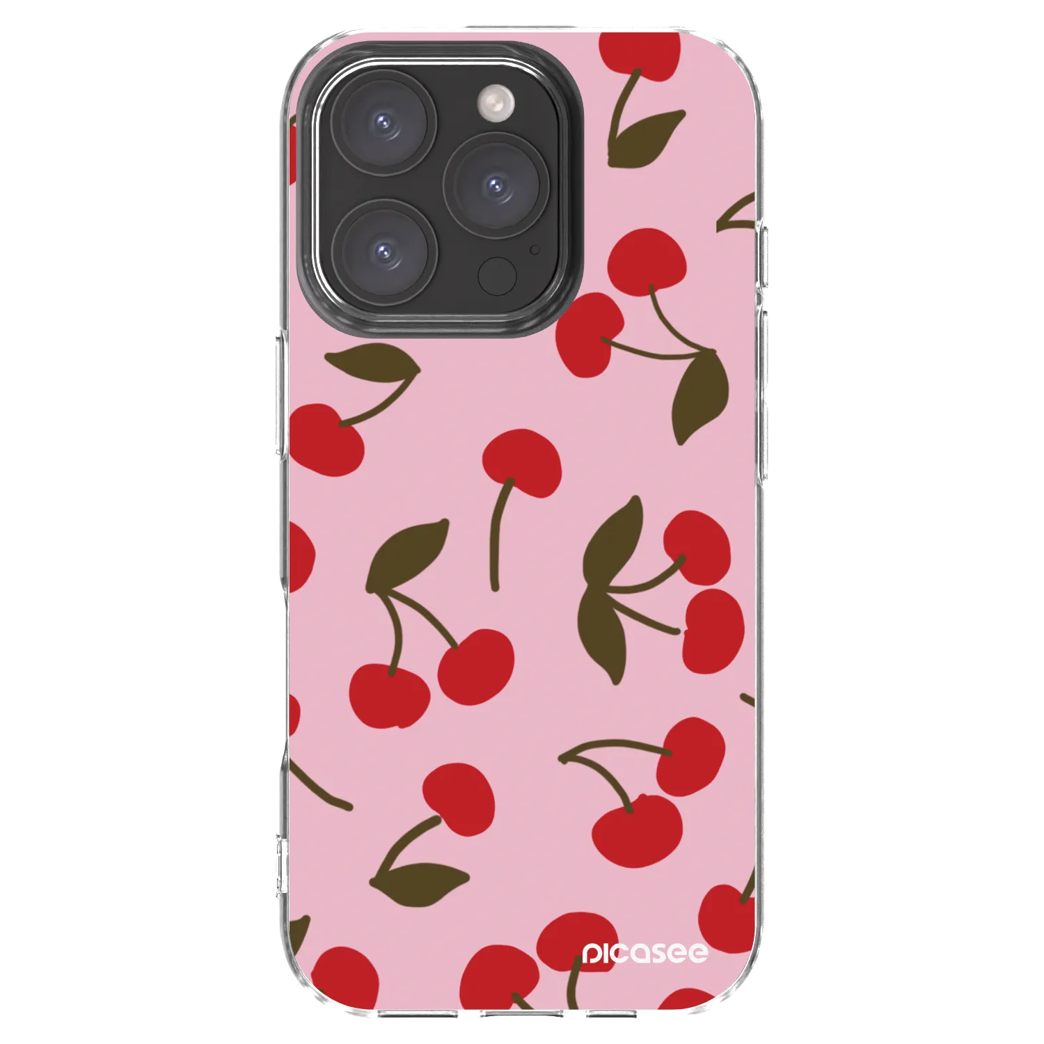 Picasee silikonowe przeźroczyste etui na Apple iPhone 16 Pro - Cherry