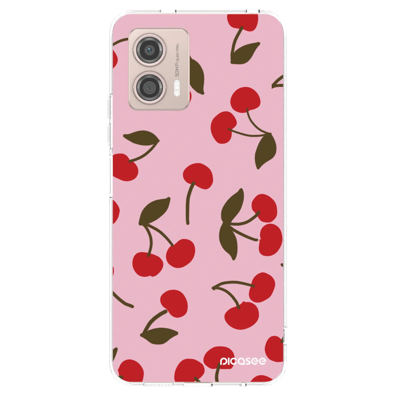 Picasee silikonowe przeźroczyste etui na Motorola Moto G53 5G - Cherry