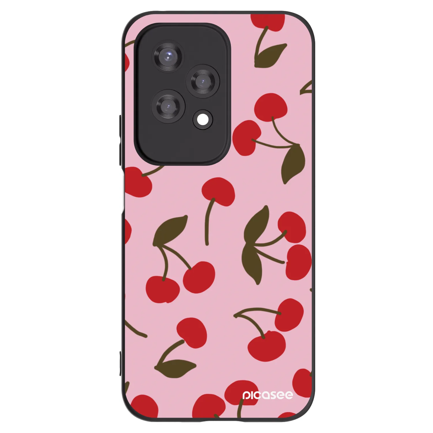 Picasee silikonowe czarne etui na Honor 200 Lite - Cherry