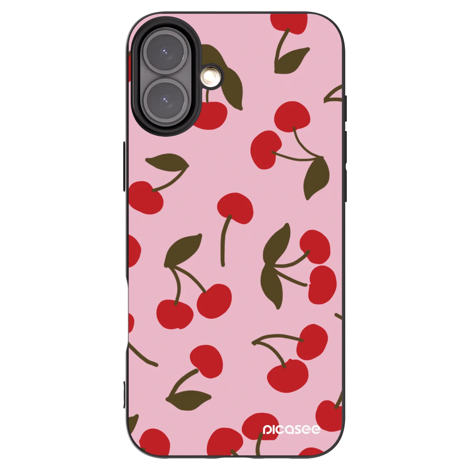 Picasee silikonowe czarne etui na Apple iPhone 16 Plus - Cherry