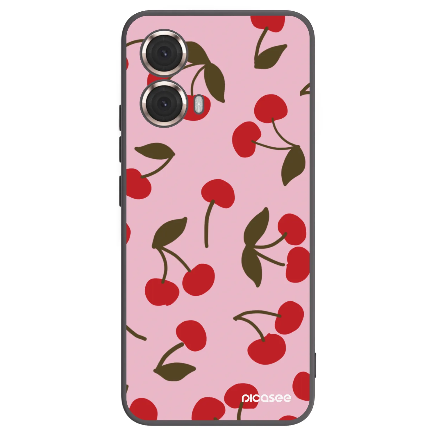 Picasee silikonowe czarne etui na Motorola Moto G85 - Cherry