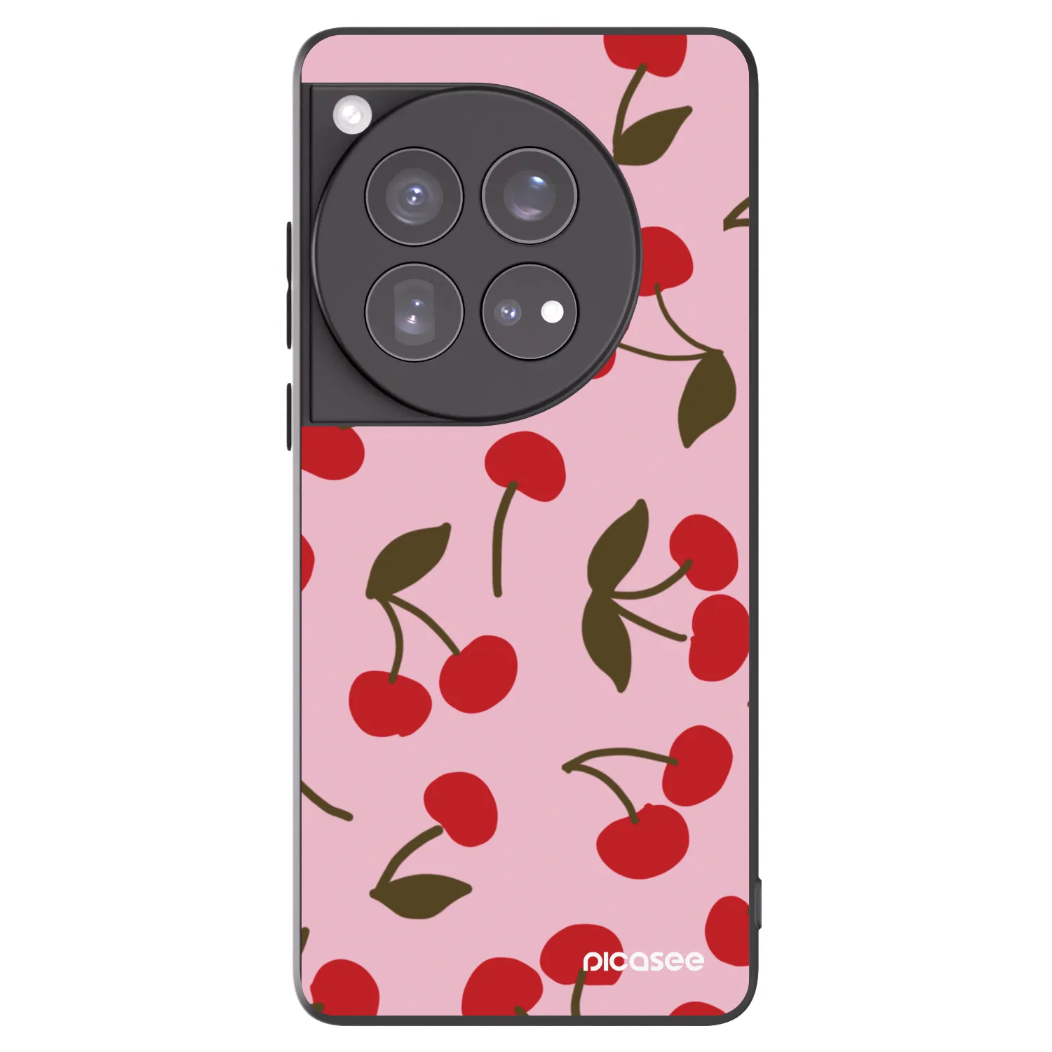 Picasee silikonowe czarne etui na OnePlus 12 5G - Cherry