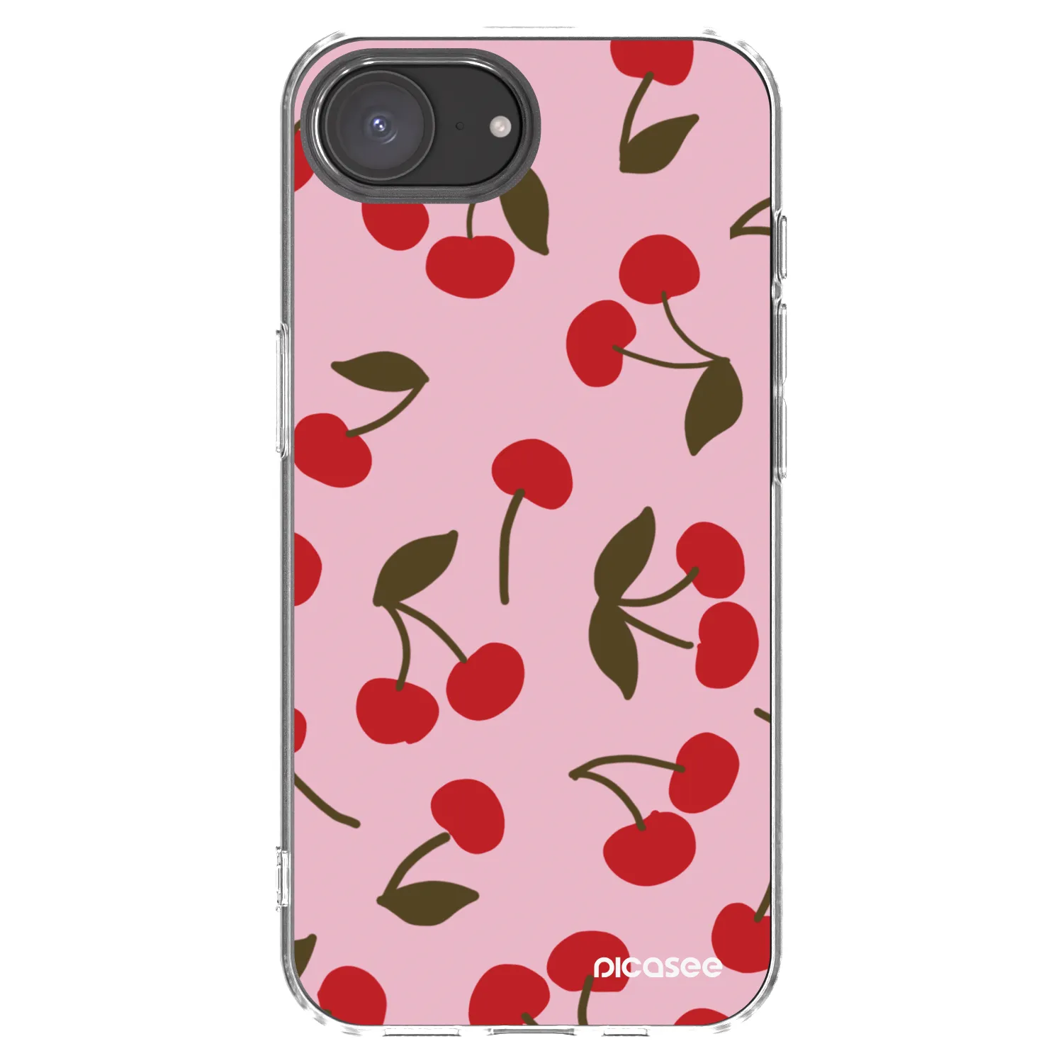 Picasee silikonowe przeźroczyste etui na Apple iPhone 16e - Cherry