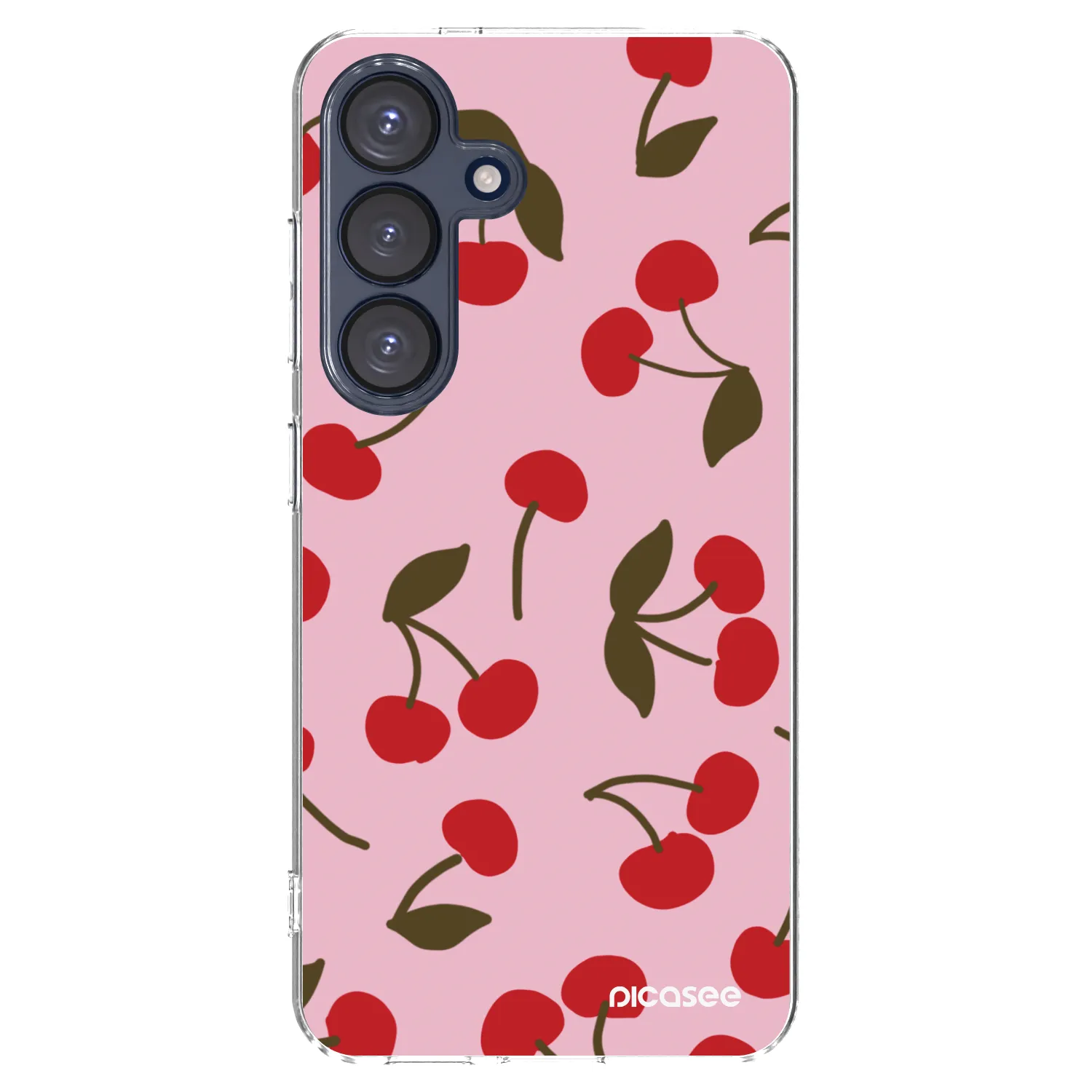 Picasee silikonowe przeźroczyste etui na Samsung Galaxy S25 5G - Cherry