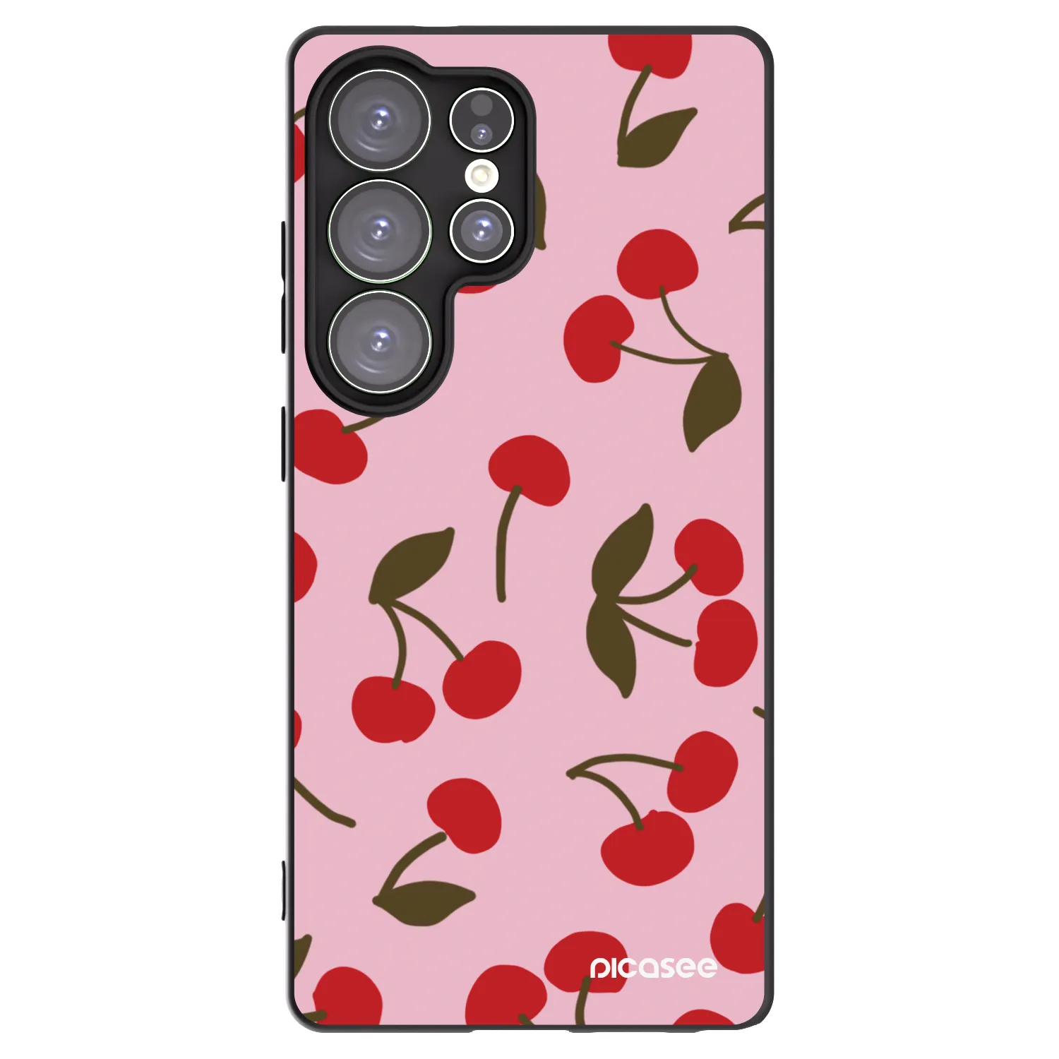Picasee silikonowe czarne etui na Samsung Galaxy S25 Ultra 5G - Cherry