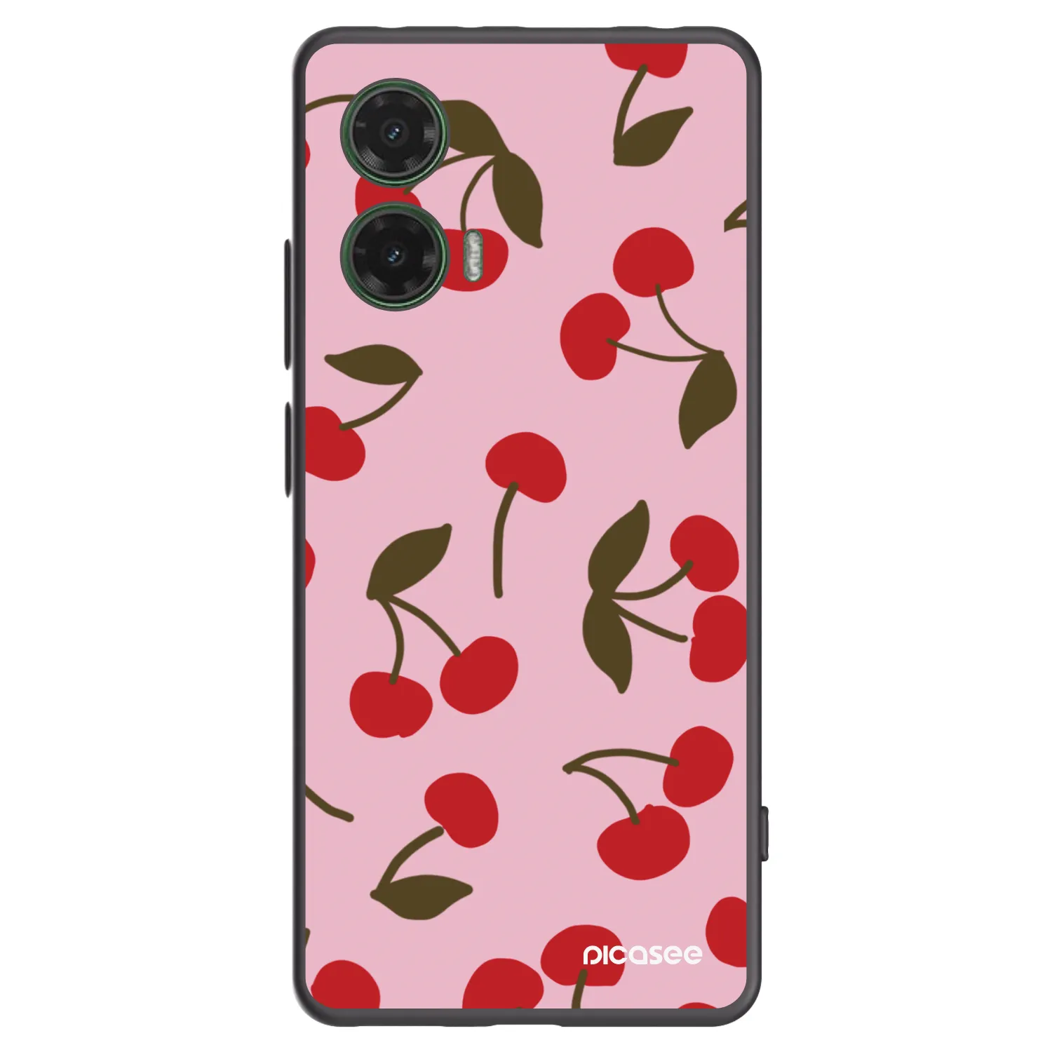 Picasee silikonowe czarne etui na Motorola Moto G35 5G - Cherry