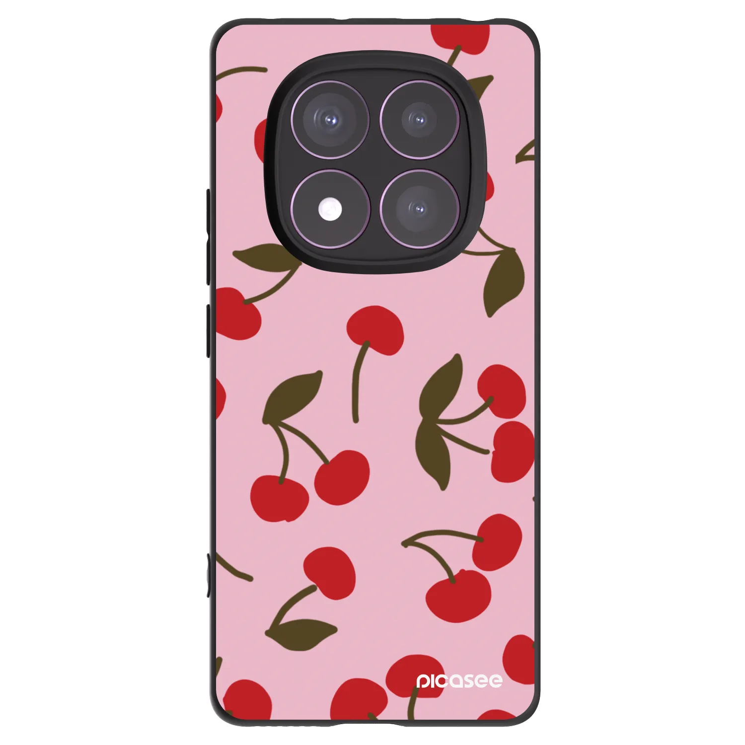 Picasee silikonowe czarne etui na Xiaomi Redmi Note 14 Pro 4G - Cherry