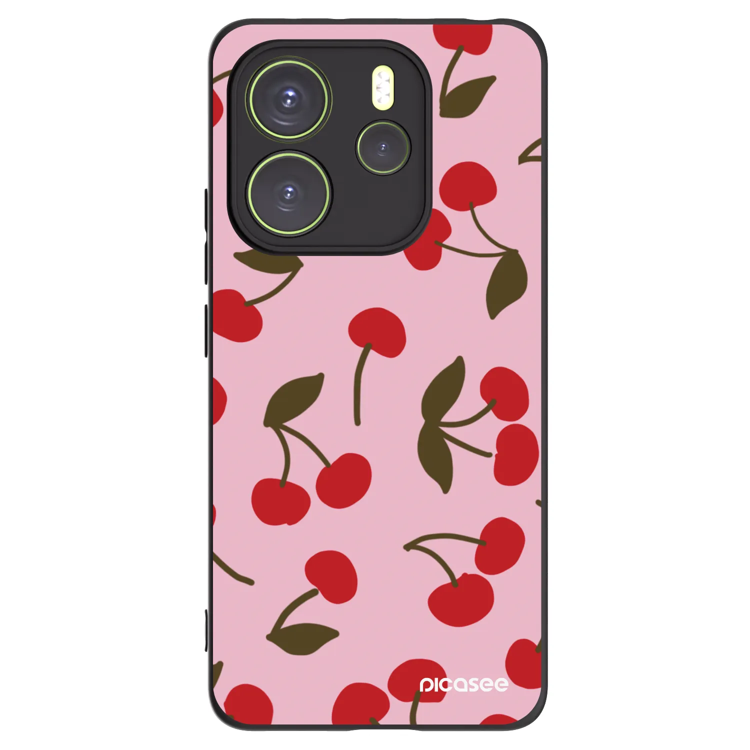 Picasee silikonowe czarne etui na Xiaomi Redmi Note 14 4G - Cherry