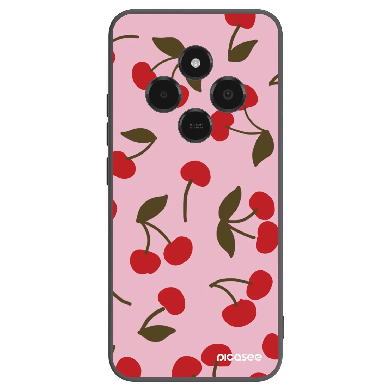 Picasee silikonowe czarne etui na Xiaomi Poco C75 - Cherry