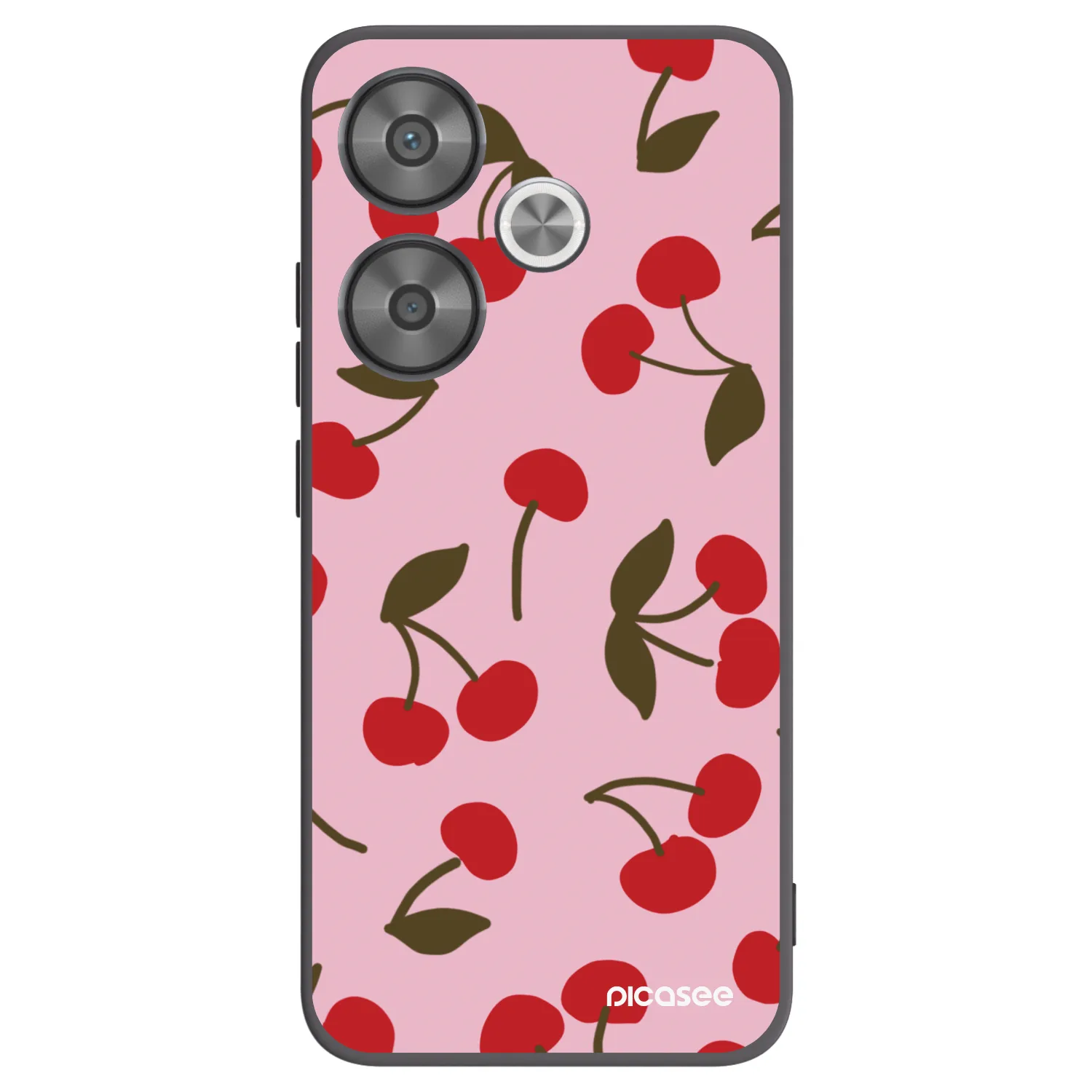 Picasee silikonowe czarne etui na Xiaomi Poco F6 - Cherry