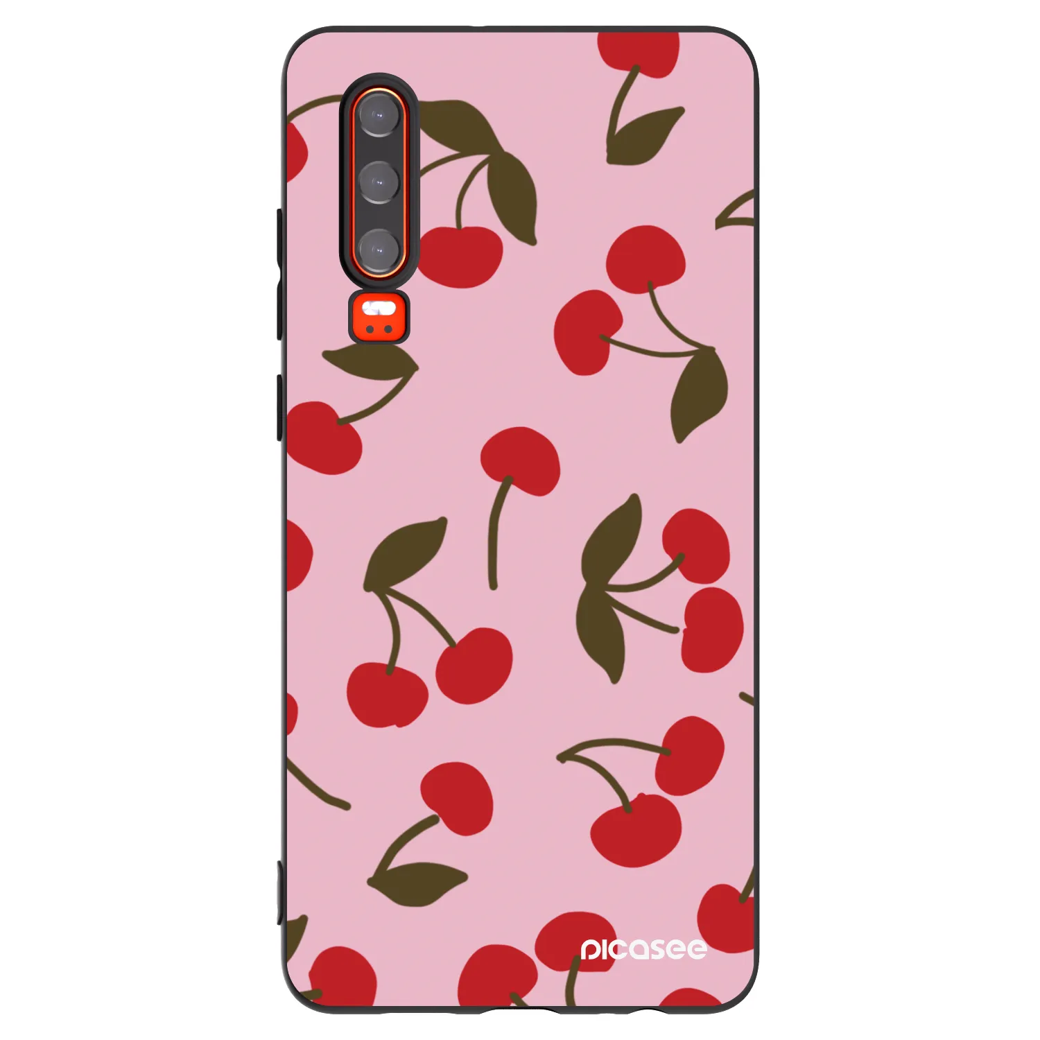 Picasee silikonowe czarne etui na Huawei P30 - Cherry