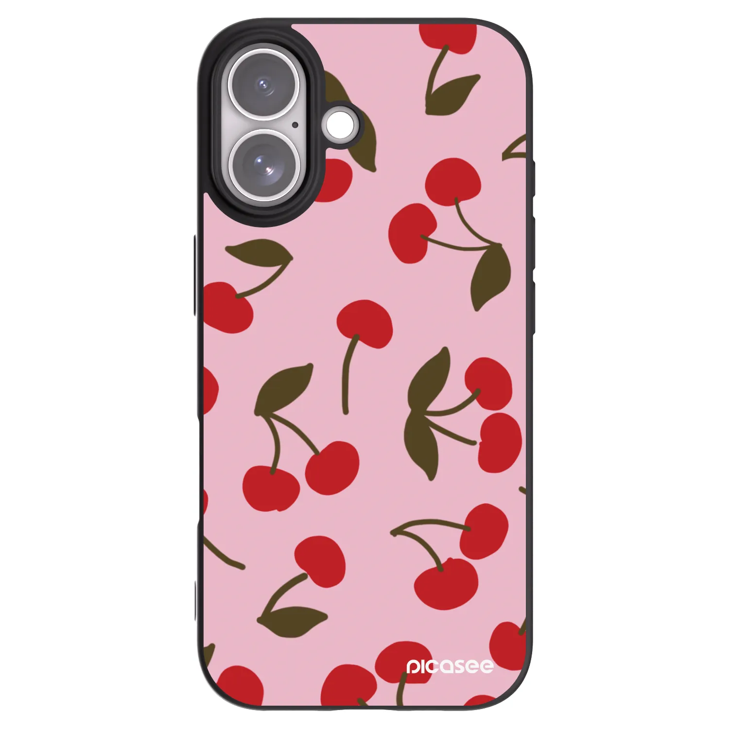 Picasee silikonowe czarne etui na Apple iPhone 17 - Cherry