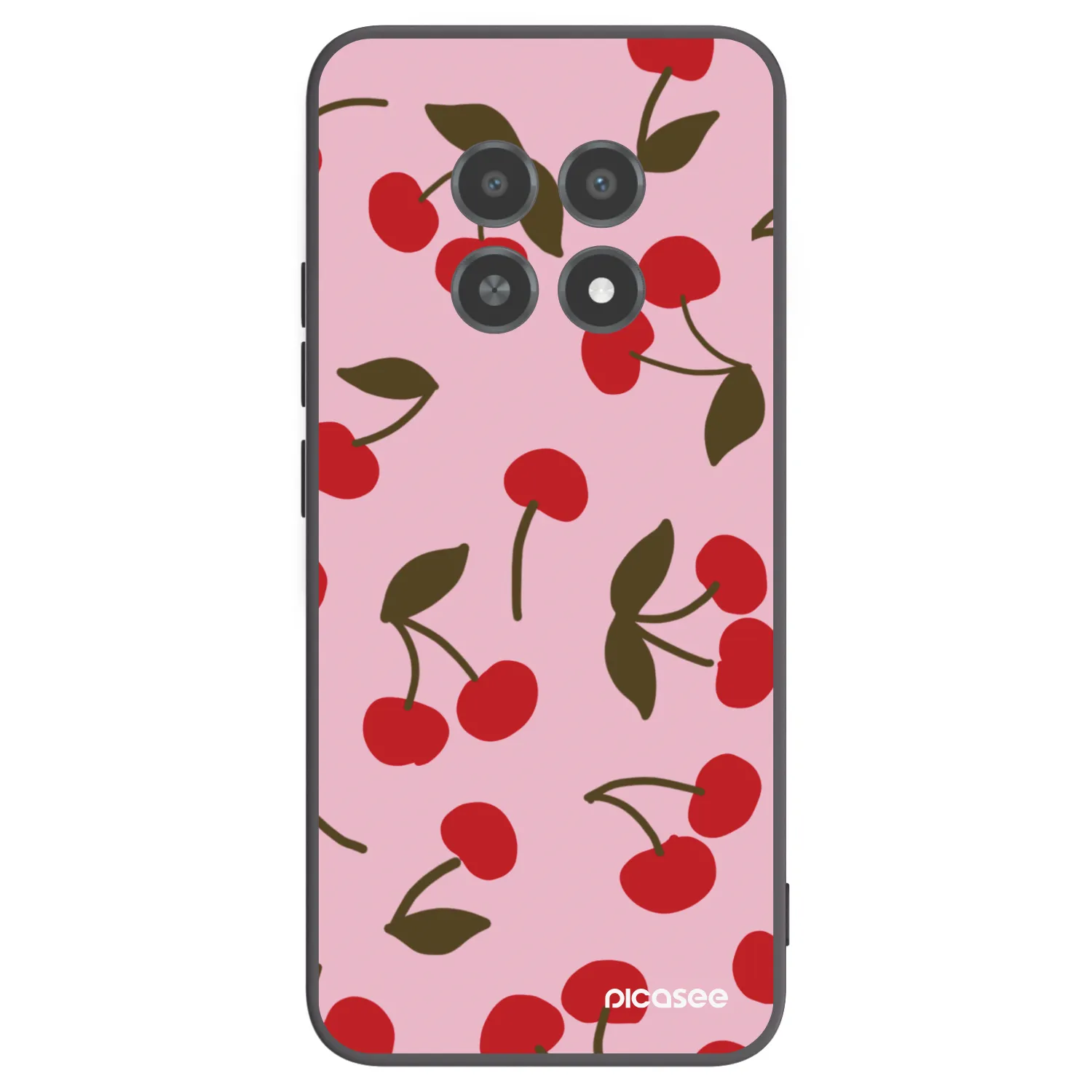 Picasee silikonowe czarne etui na Realme 12X - Cherry