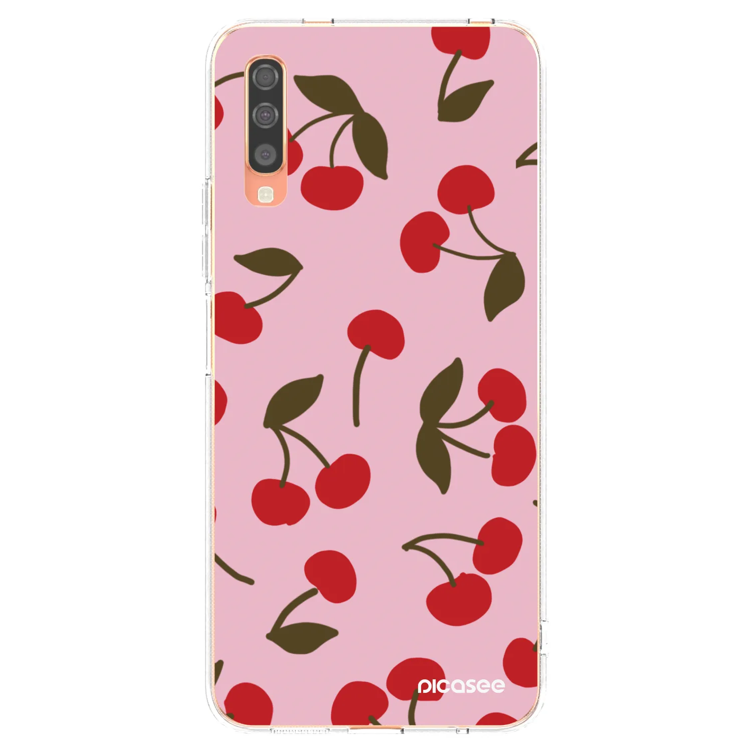 Picasee silikonowe przeźroczyste etui na Samsung Galaxy A70 A705F - Cherry