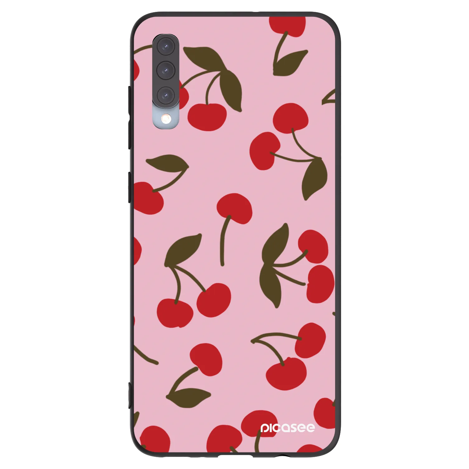 Picasee silikonowe czarne etui na Samsung Galaxy A70 A705F - Cherry