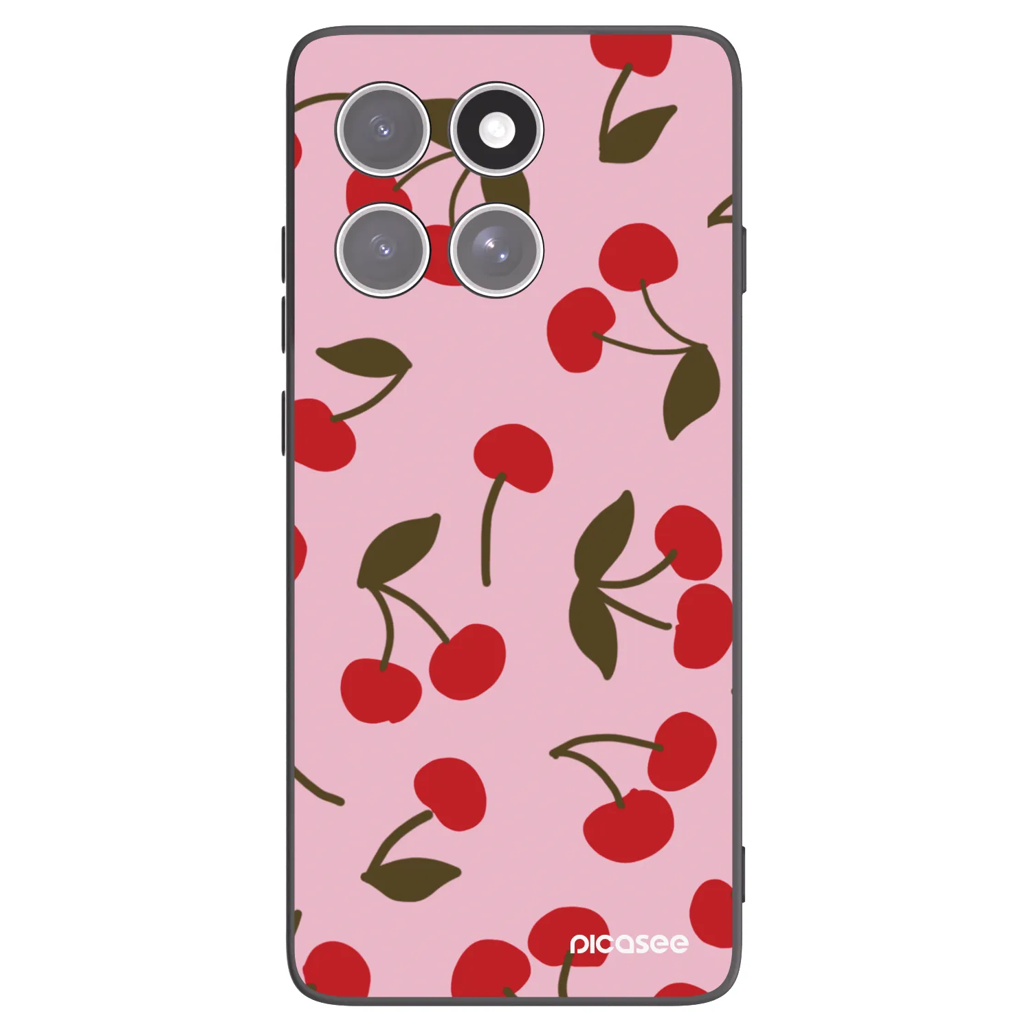 Picasee silikonowe czarne etui na Motorola Edge 60 Pro - Cherry