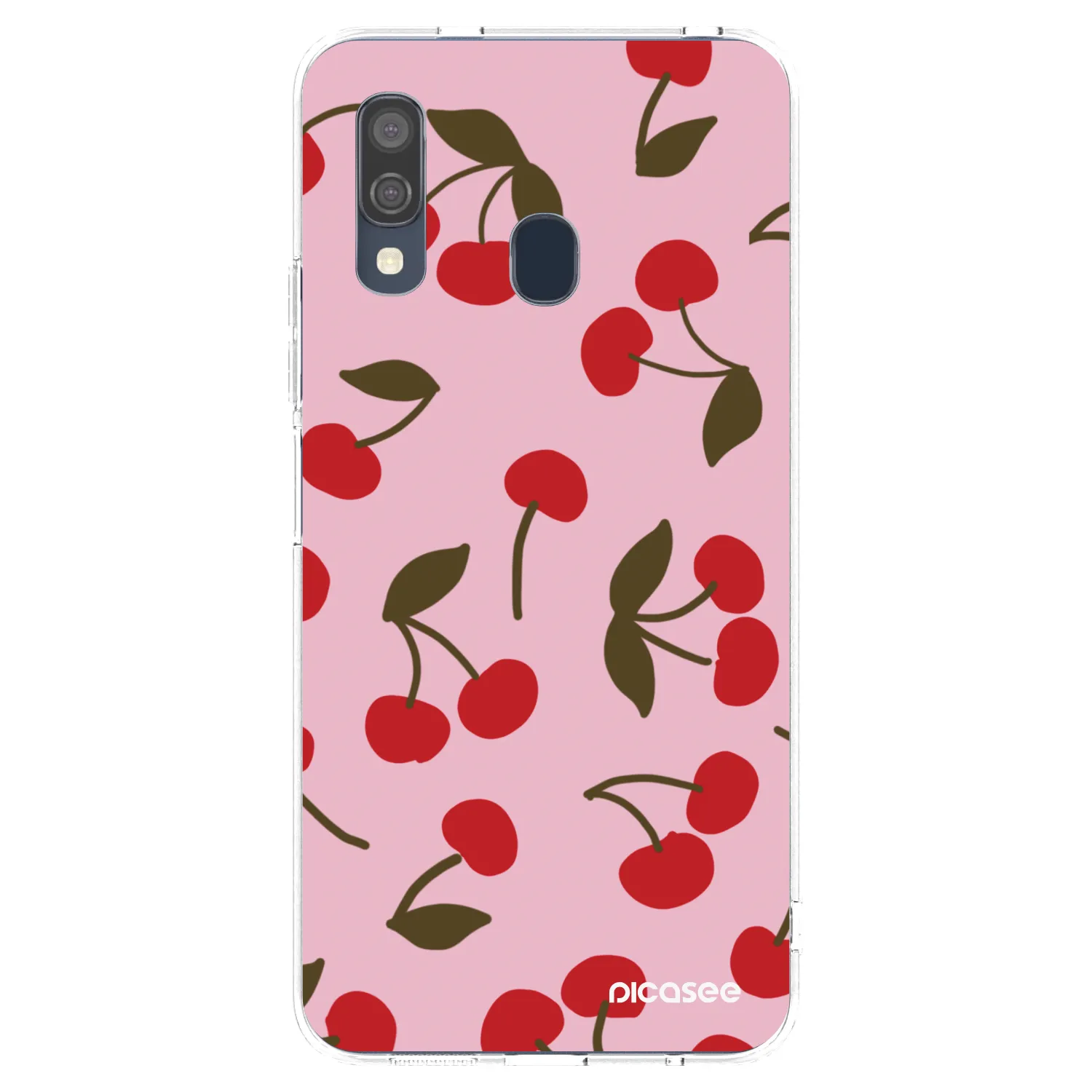 Picasee silikonowe przeźroczyste etui na Samsung Galaxy A40 A405F - Cherry