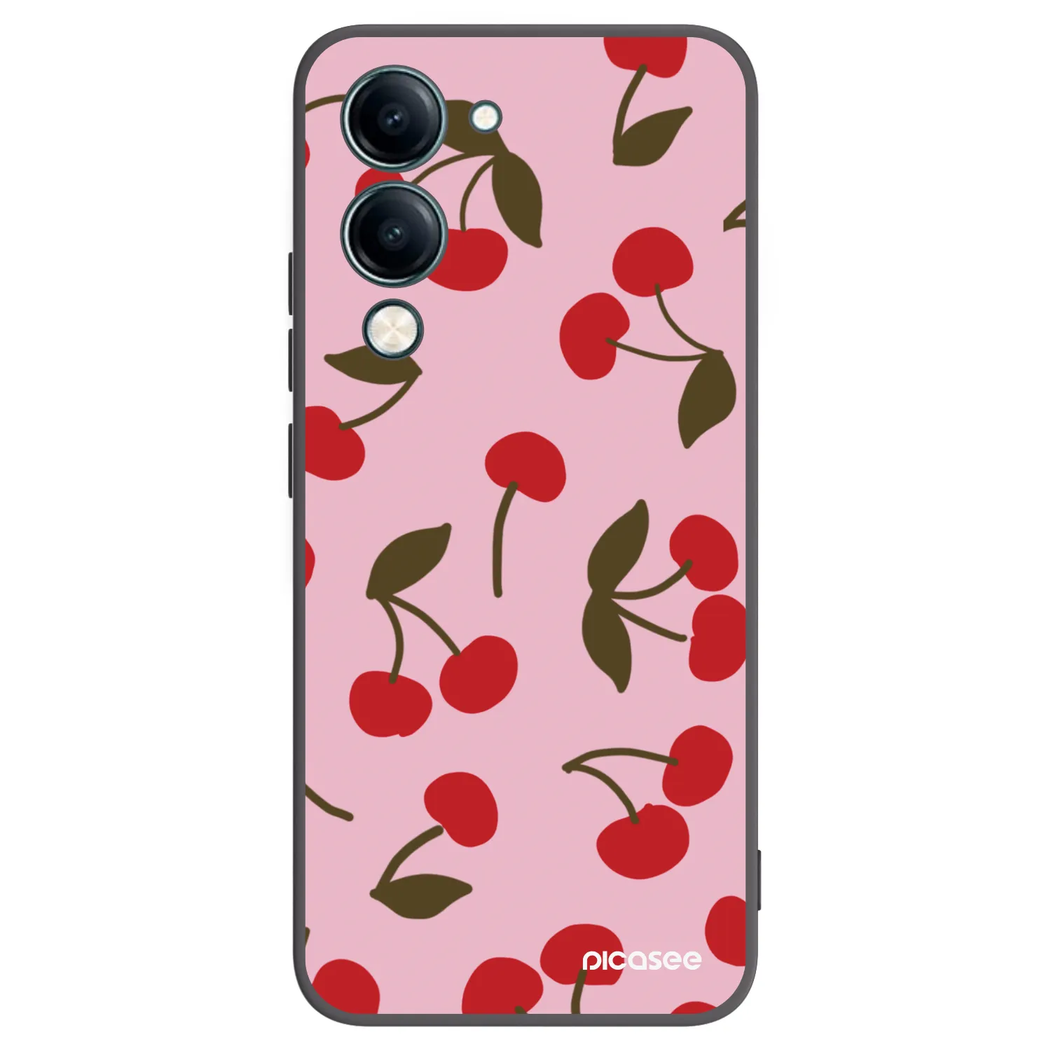 Picasee silikonowe czarne etui na Vivo Y29s 5G - Cherry