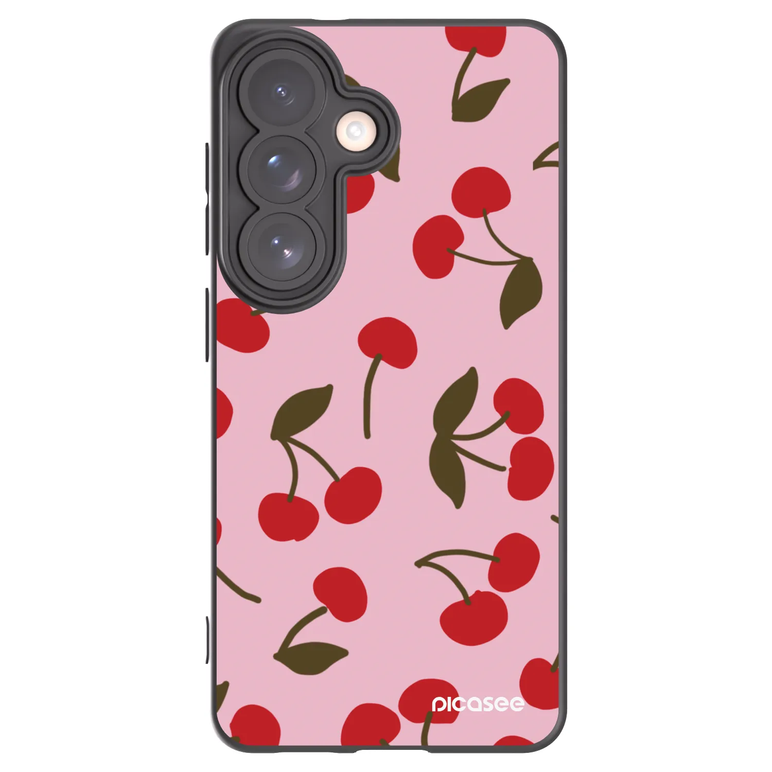 Picasee silikonowe czarne etui na Samsung Galaxy S26 - Cherry