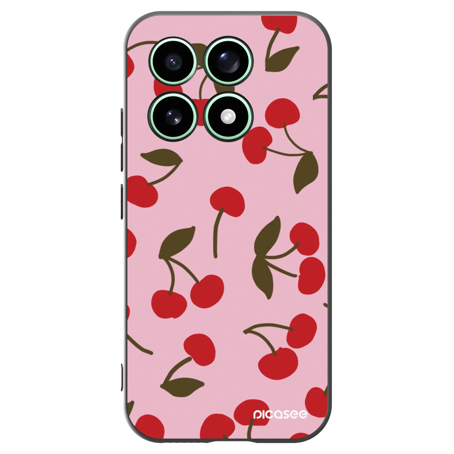 Picasee silikonowe czarne etui na Xiaomi 17 - Cherry