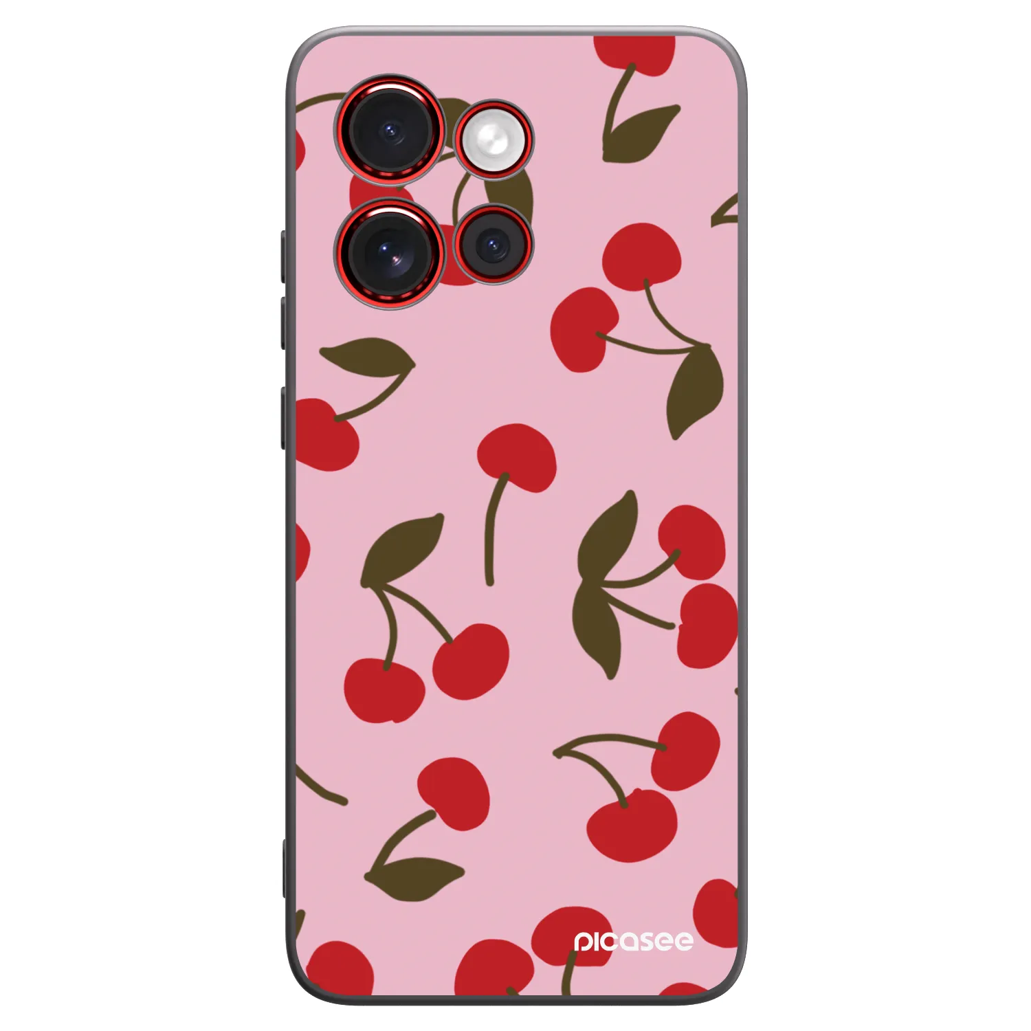 Picasee silikonowe czarne etui na Motorola Edge 60 Neo 5G - Cherry