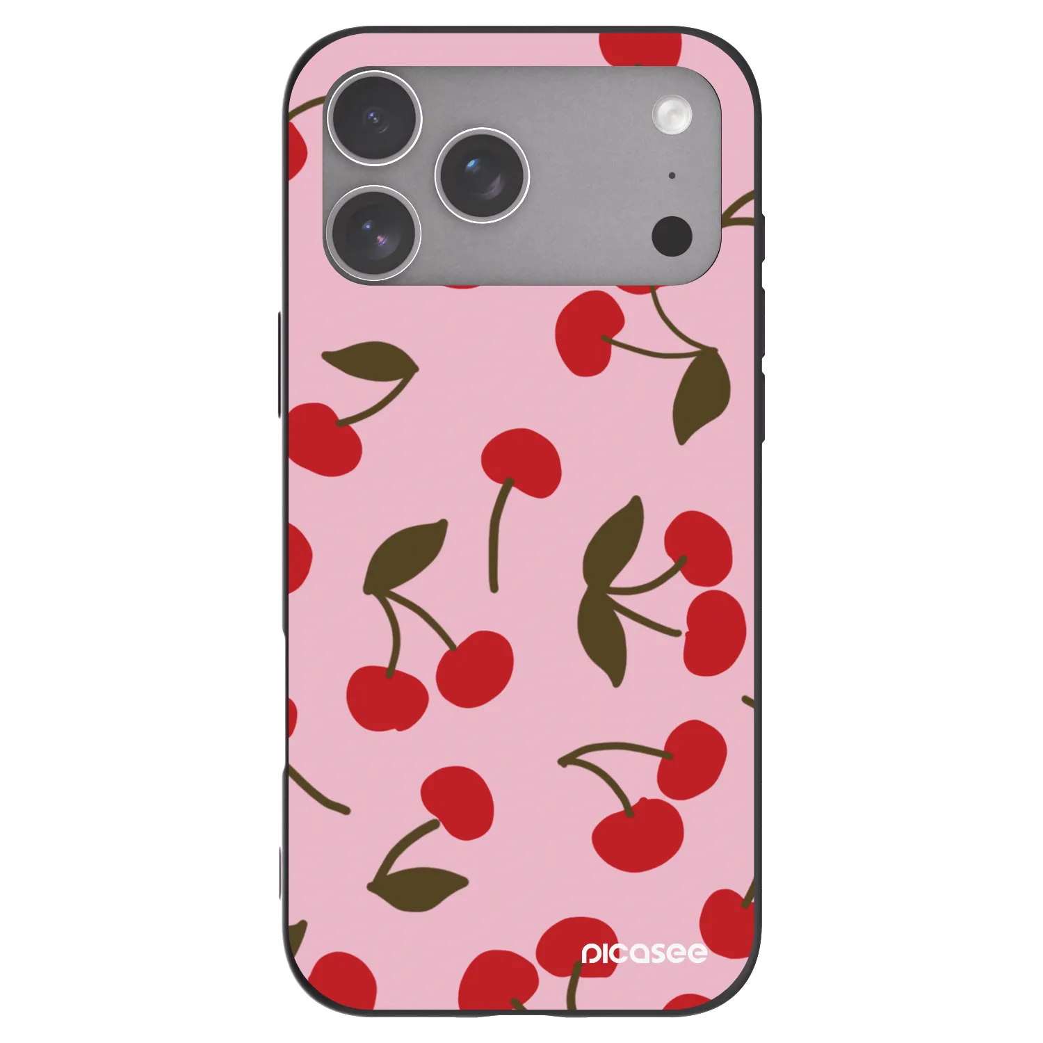 Picasee silikonowe czarne etui na Apple iPhone 18 Pro Max - Cherry