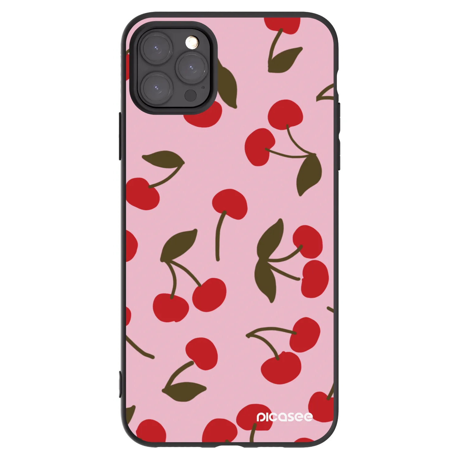Picasee silikonowe czarne etui na Apple iPhone 11 Pro Max - Cherry