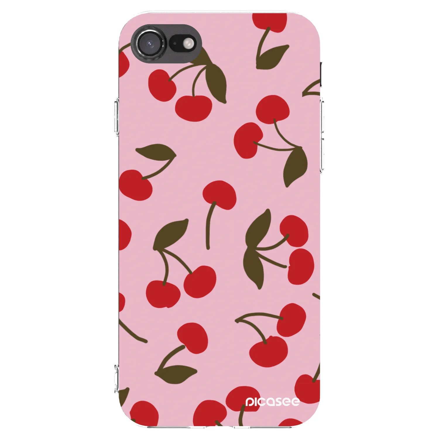 Picasee silikonowe przeźroczyste etui na Apple iPhone 8 - Cherry