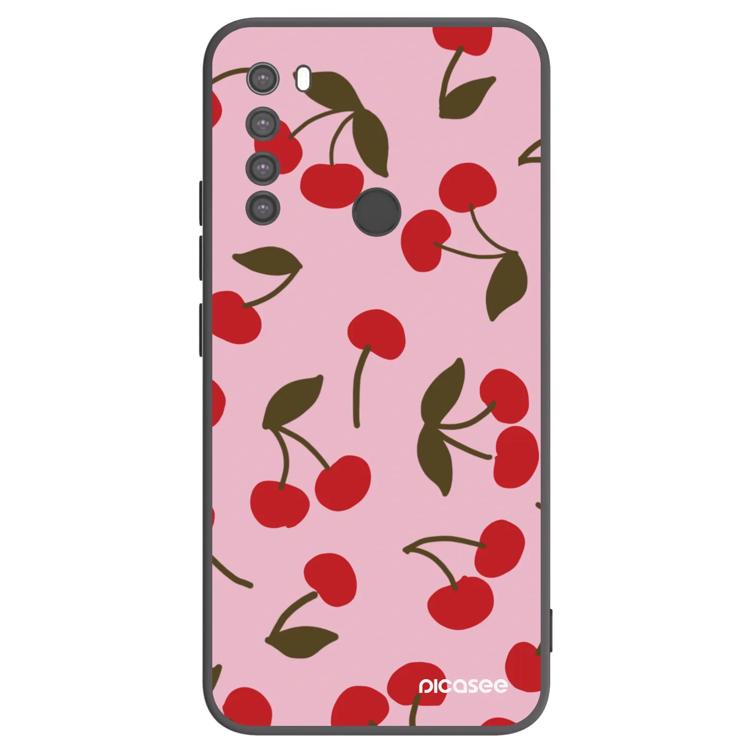 Picasee silikonowe czarne etui na Xiaomi Redmi Note 8 - Cherry