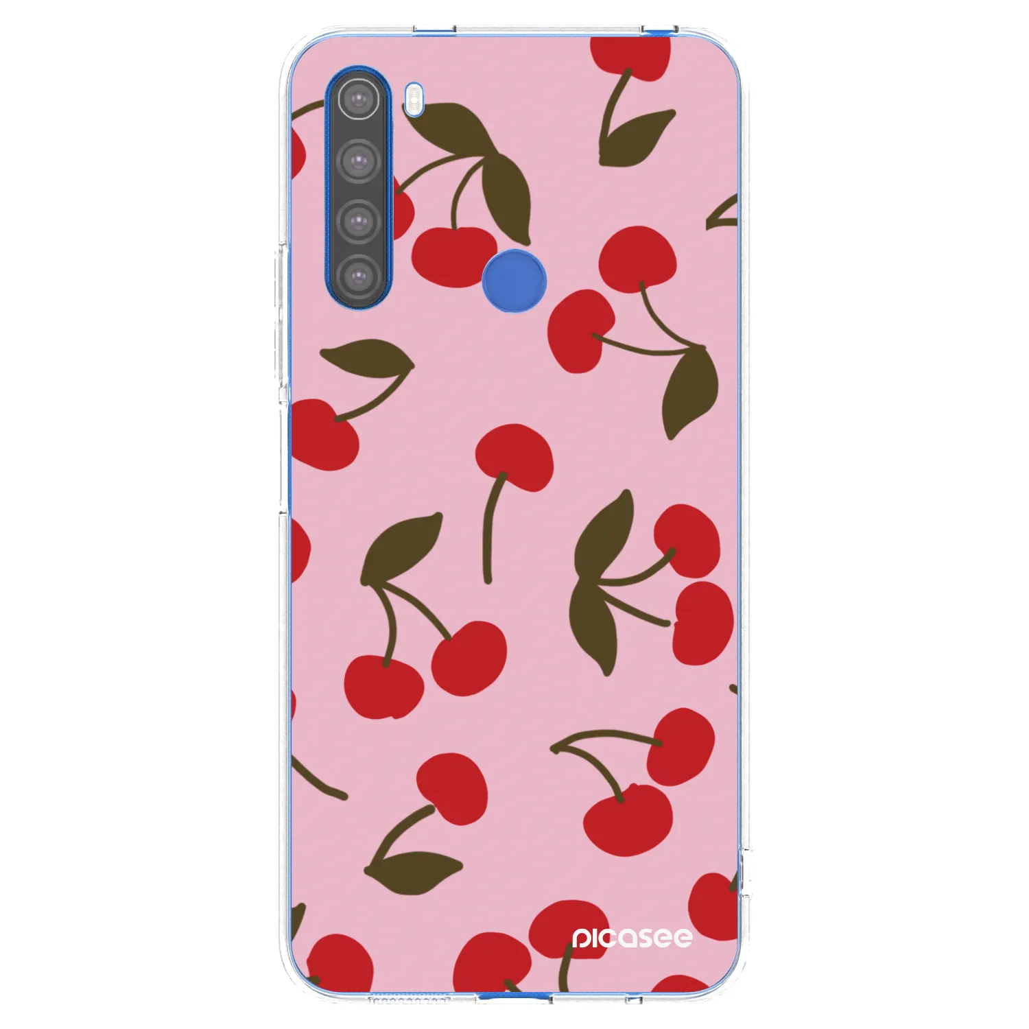 Picasee silikonowe przeźroczyste etui na Xiaomi Redmi Note 8T - Cherry