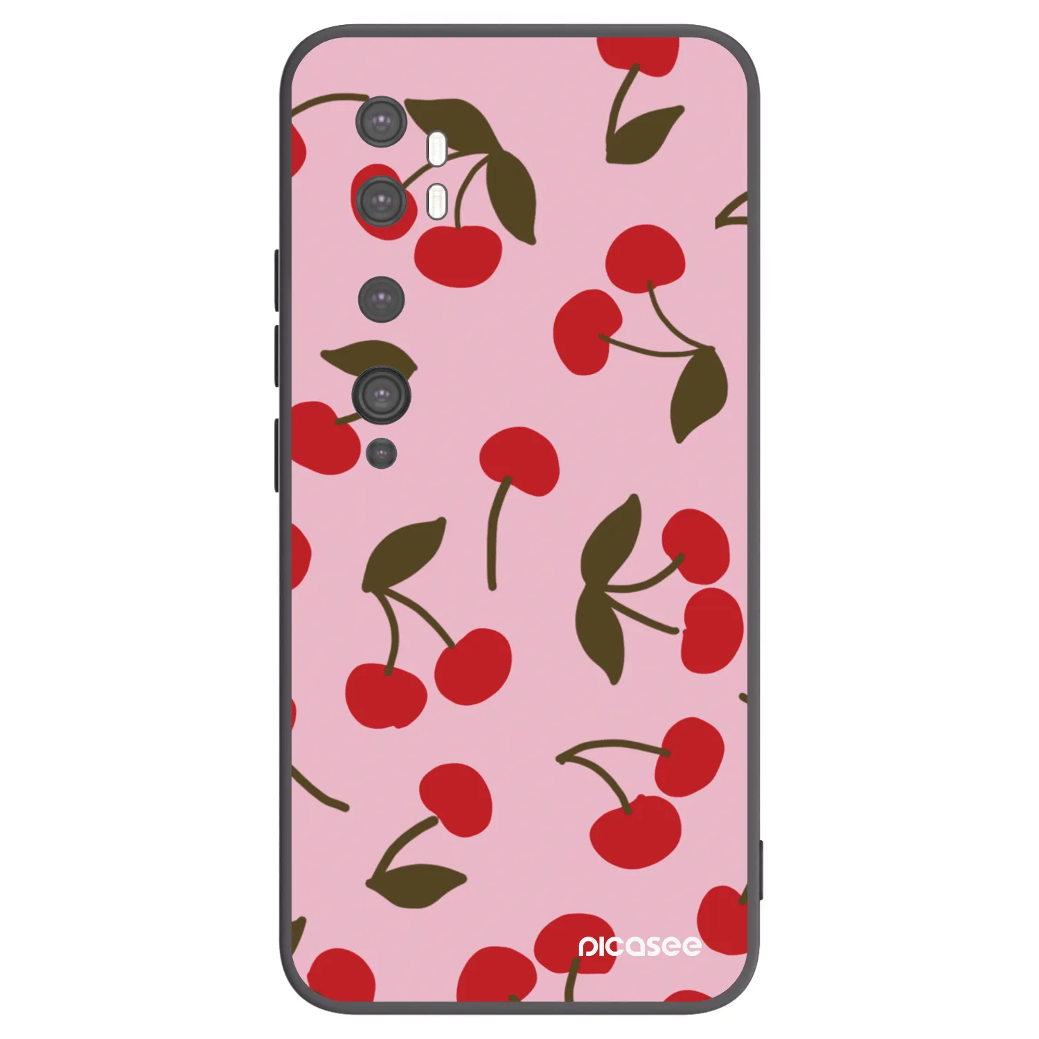 Picasee silikonowe czarne etui na Xiaomi Mi Note 10 (Pro) - Cherry