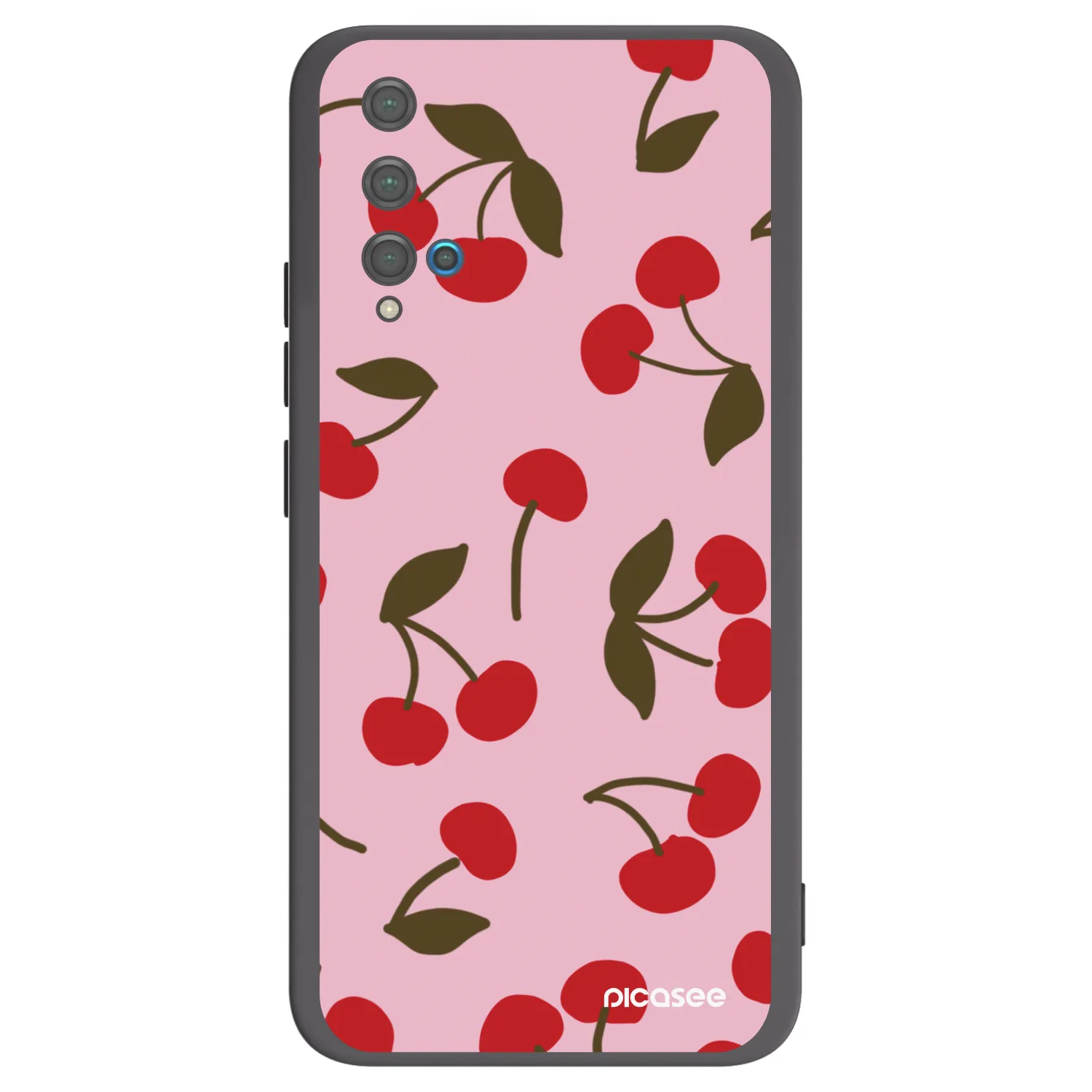 Picasee silikonowe czarne etui na Huawei Nova 5T - Cherry