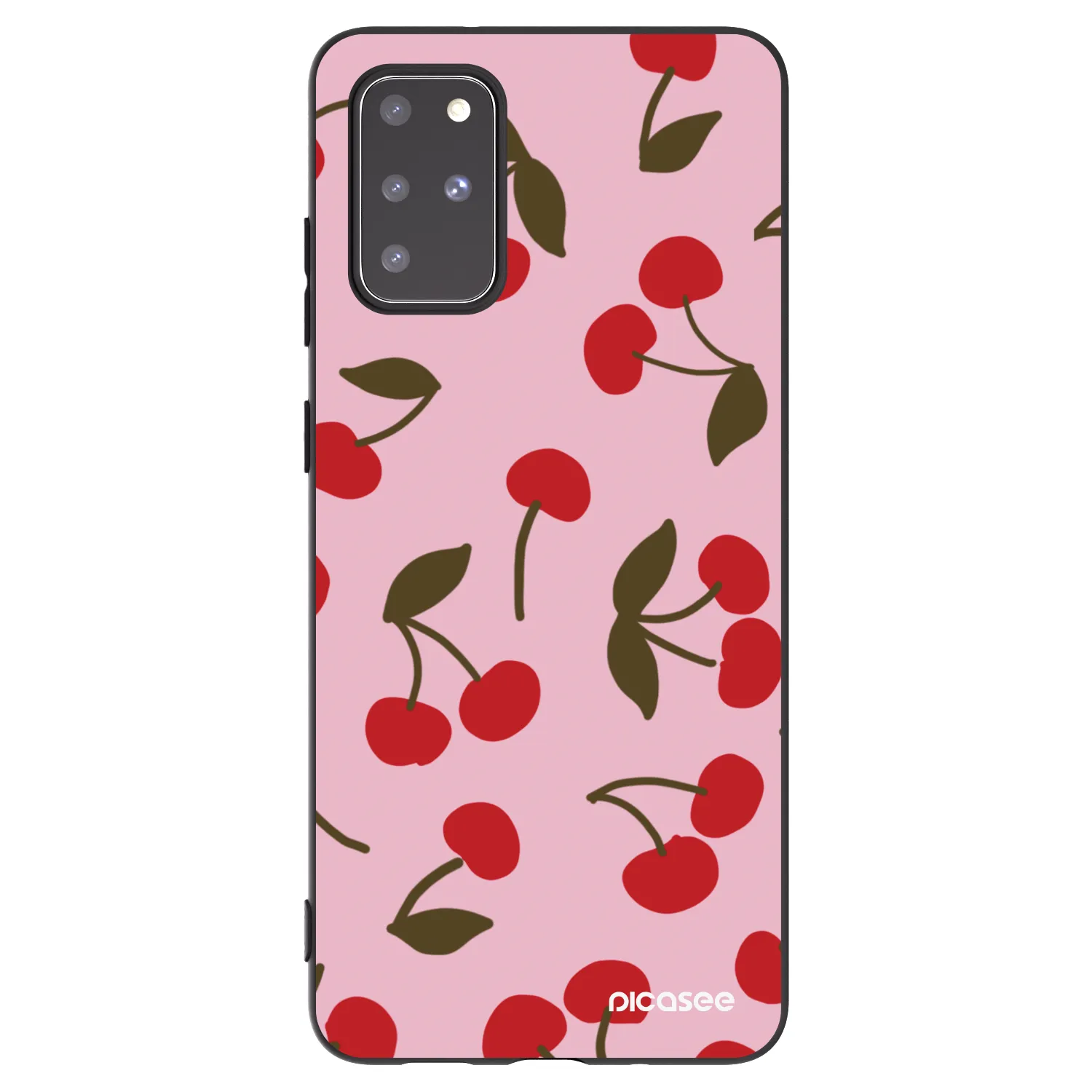 Picasee silikonowe czarne etui na Samsung Galaxy S20+ G985F - Cherry
