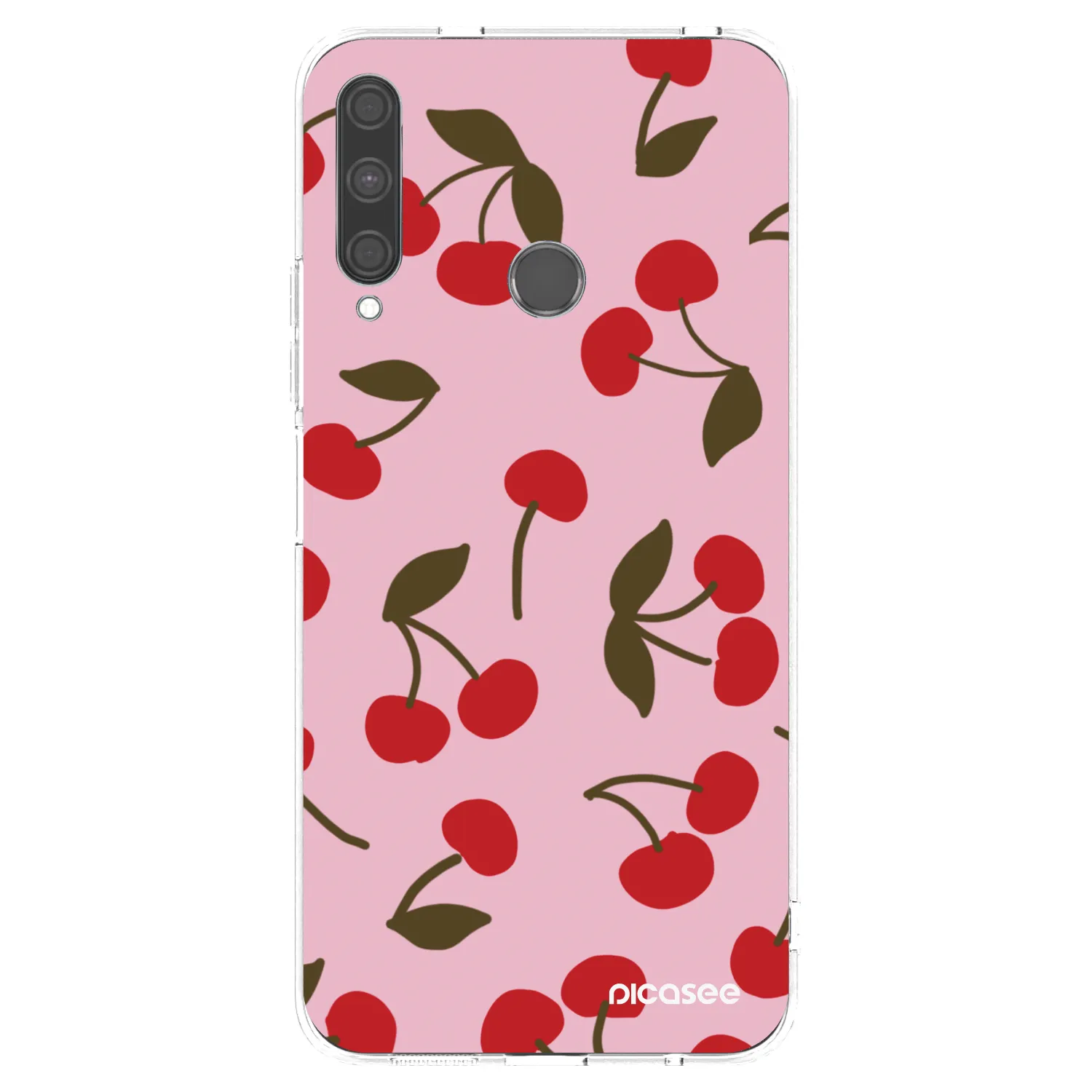 Picasee silikonowe przeźroczyste etui na Huawei P40 Lite E - Cherry