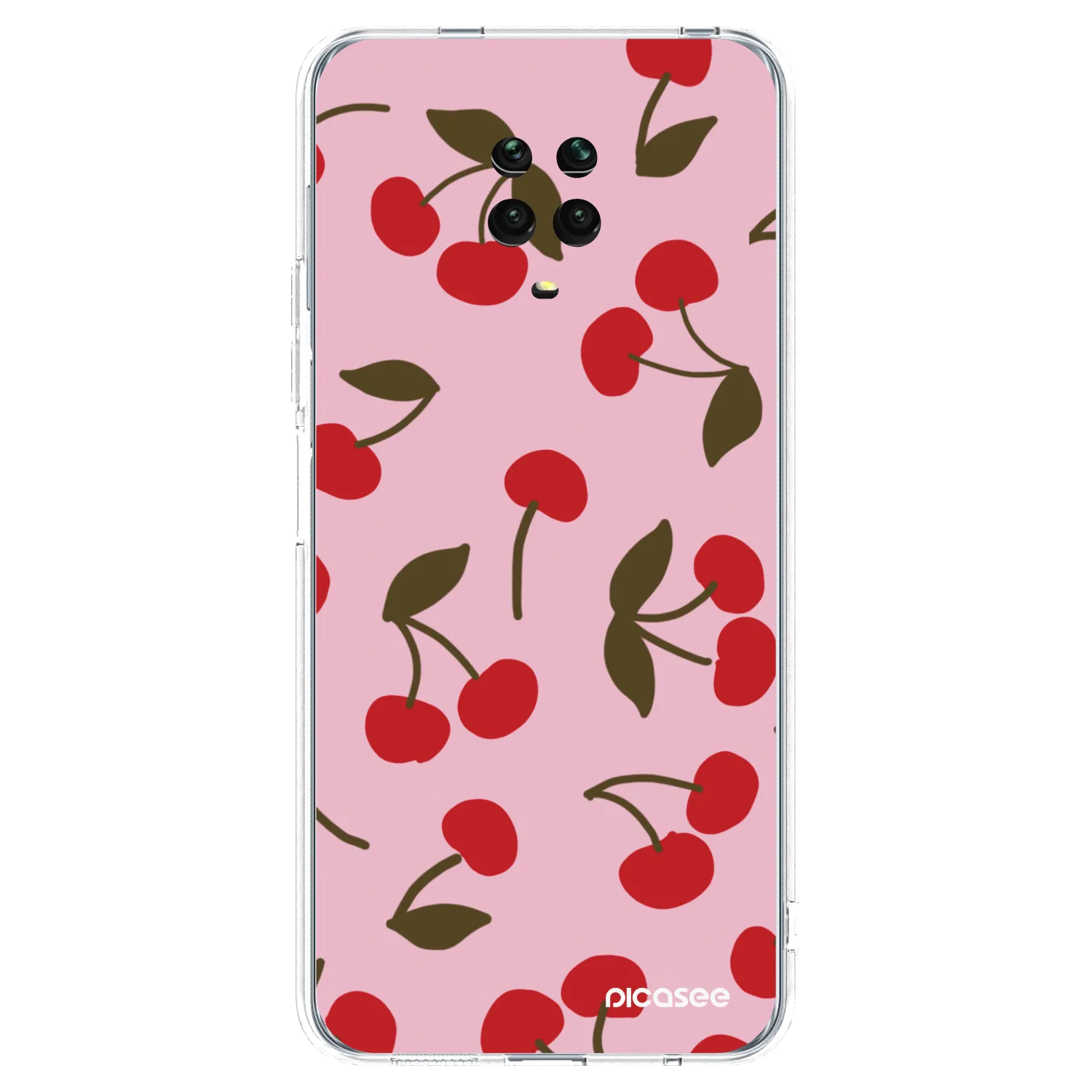Picasee silikonowe przeźroczyste etui na Xiaomi Redmi Note 9 Pro - Cherry