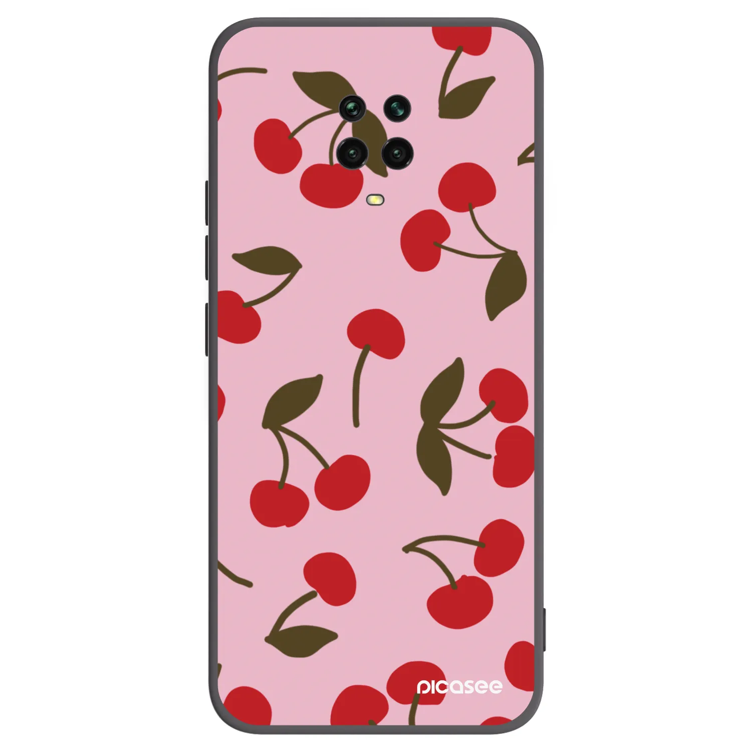 Picasee silikonowe czarne etui na Xiaomi Redmi Note 9 Pro - Cherry