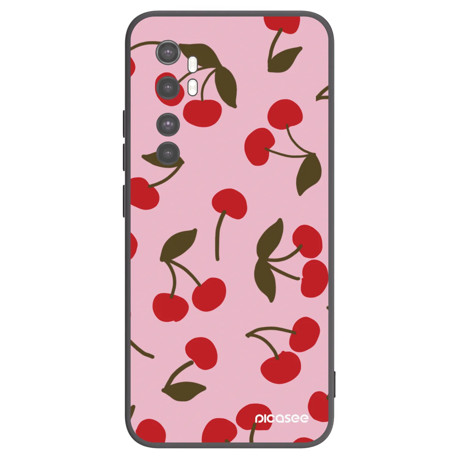 Picasee silikonowe czarne etui na Xiaomi Mi Note 10 Lite - Cherry