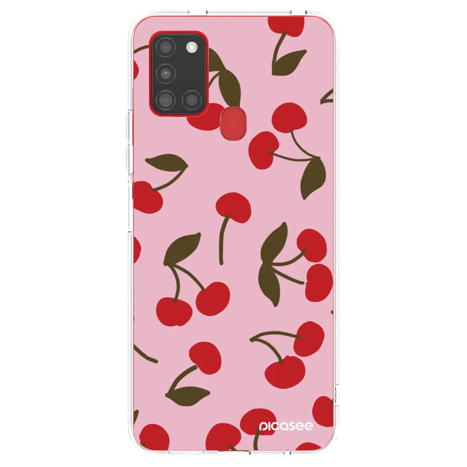 Picasee silikonowe przeźroczyste etui na Samsung Galaxy A21s - Cherry