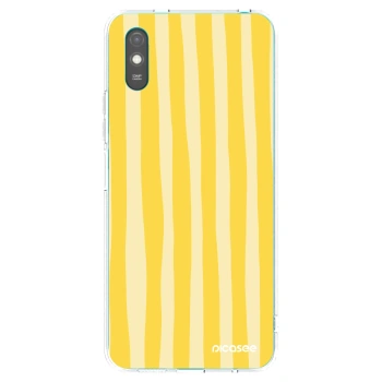 Picasee silikonowe przeźroczyste etui na Xiaomi Redmi 9A - Lines lemon