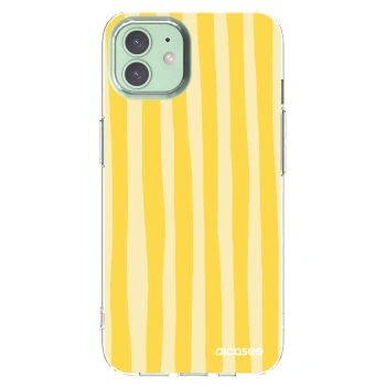 Picasee silikonowe przeźroczyste etui na Apple iPhone 12 - Lines lemon