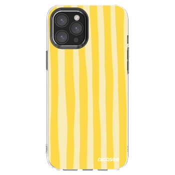Picasee silikonowe przeźroczyste etui na Apple iPhone 12 Pro Max - Lines lemon