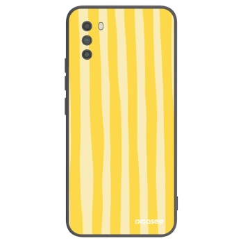 Picasee silikonowe czarne etui na Xiaomi Poco M3 - Lines lemon