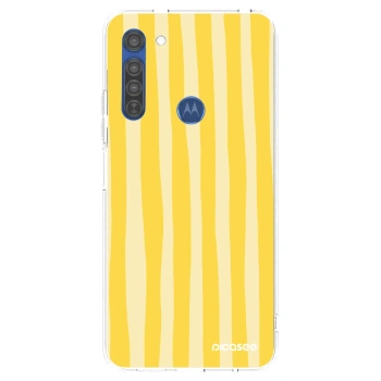 Etui na Motorola Moto G8 - Lines lemon