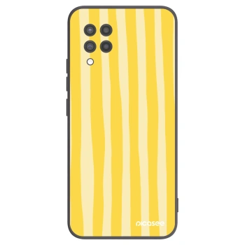Picasee silikonowe czarne etui na Samsung Galaxy A42 A426B - Lines lemon