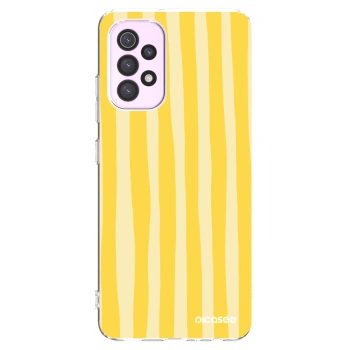 Picasee silikonowe przeźroczyste etui na Samsung Galaxy A32 5G A326B - Lines lemon