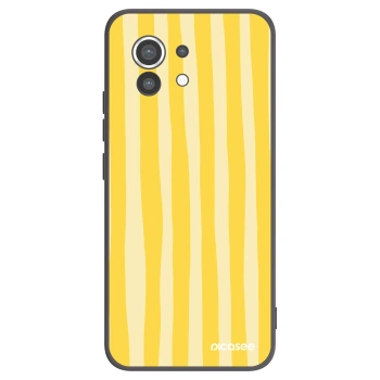 Picasee silikonowe czarne etui na Xiaomi Mi 11 - Lines lemon