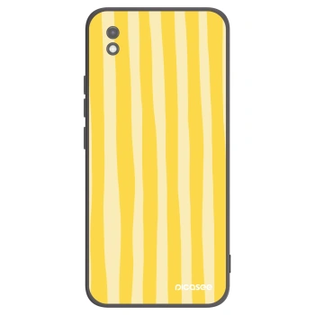 Picasee silikonowe czarne etui na Xiaomi Redmi 9AT - Lines lemon