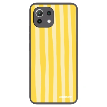 Picasee silikonowe czarne etui na Xiaomi Mi 11 Lite - Lines lemon