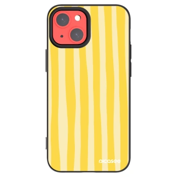 Picasee silikonowe czarne etui na Apple iPhone 13 mini - Lines lemon